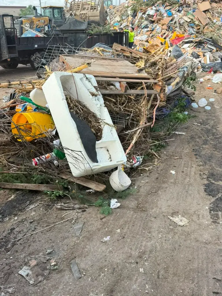 Construction debris removal at a disposal facility
